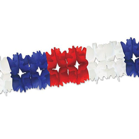 Giant Red White And Blue Tissue Garland 44m