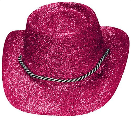 Hot Pink Glitter Cowboy Hat