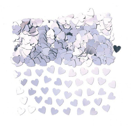 Silver Sparkle Heart Confetti 14g