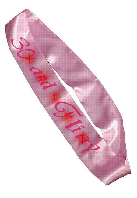 Click to view product details and reviews for 30 And Flirty Flashing Sash.