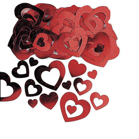 Die Cut Red Heart Metallic Confetti 14g