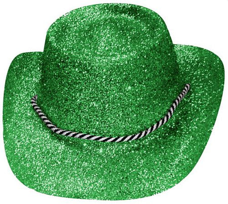 Green Glitter Cowboy Hat