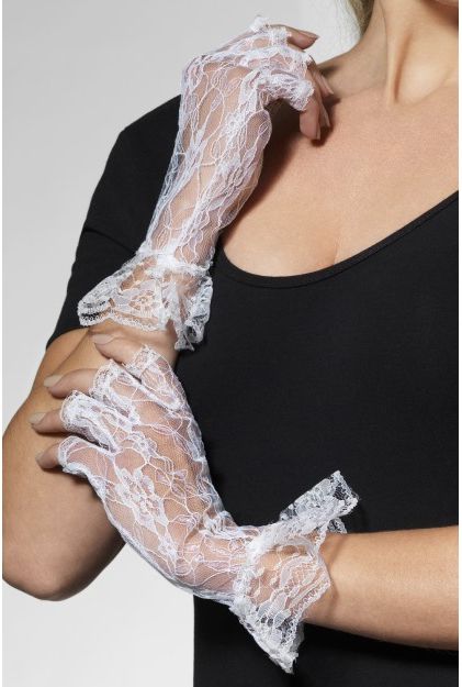 Click to view product details and reviews for White Lace Fingerless Gloves.