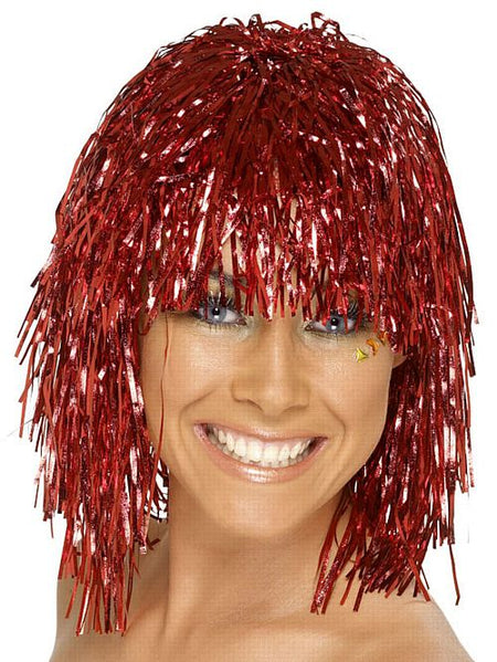 Click to view product details and reviews for Red Tinsel Wig.