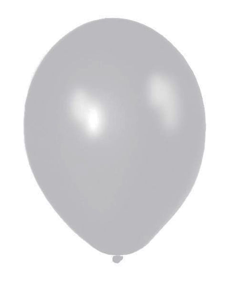 Silver Metallic Latex Balloons 12 Pack Of 50