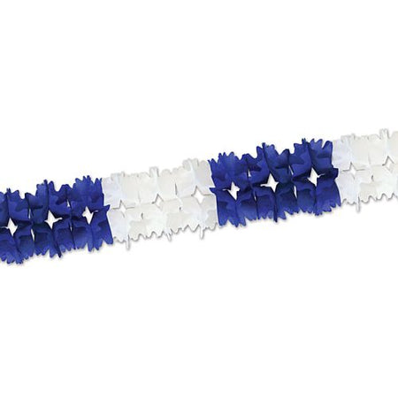 Click to view product details and reviews for Giant Blue And White Tissue Garland 44m.