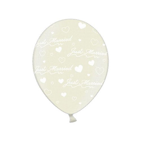 Just Married Modern Ivory Latex Balloons 11 Pack Of 25
