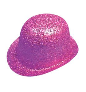 Click to view product details and reviews for Pink Glitter Bowler Hat.