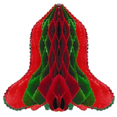 Red And Green Honeycomb Bell 30cm