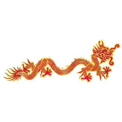 Asian Dragon Jointed Cutout Wall Decoration 92cm