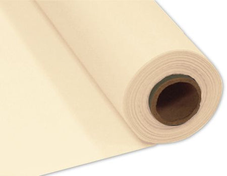 Click to view product details and reviews for Vanilla Cream Ivory Plastic Table Roll 305m X 1m.