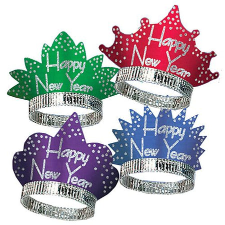 Happy New Year Headliner Tiaras Assorted Colours Each