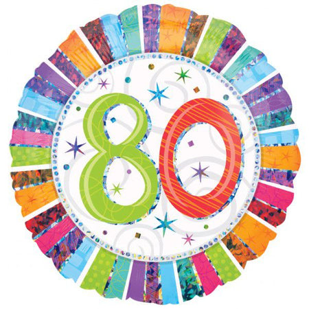 80th Radiant Birthday Foil Balloon 18