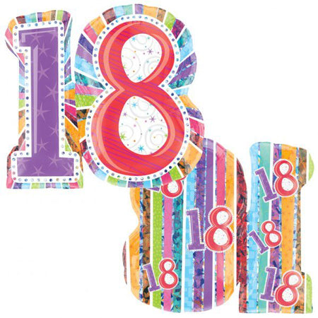 Click to view product details and reviews for Radiant 18th Birthday Super Shape Foil Balloon 27.