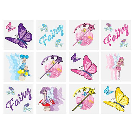 Mini Fairy Tattoos Assorted Designs 4cm Pack Of 12