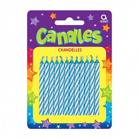 Blue Candy Stripe Candles 63cm Pack Of 24