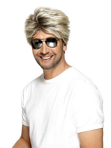 Click to view product details and reviews for 80s Street Mullet Wig Blonde.