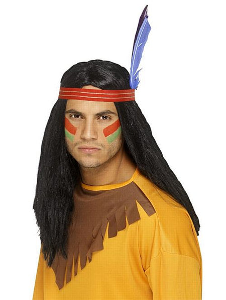 Indian Brave Wig Feather Headband