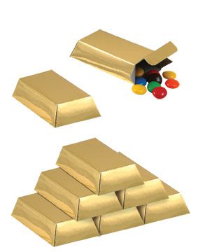 Gold Bar Favour Boxes Pack Of 12