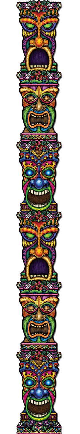 Tiki Totem Jointed Cutout Wall Decoration 214m Party Packs 