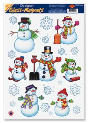 Click to view product details and reviews for Snowman Snowflake Clings 43cm Sheet Of 16.