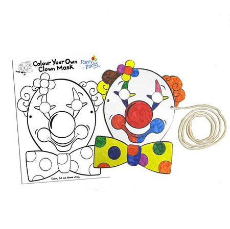 Click to view product details and reviews for Clown Mask Colour Cut And String Your Own.