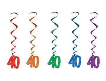 40th Number Whirls Pack Of 5