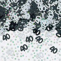 Click to view product details and reviews for 40th Birthday Black Silver Metallic Confetti 14g.