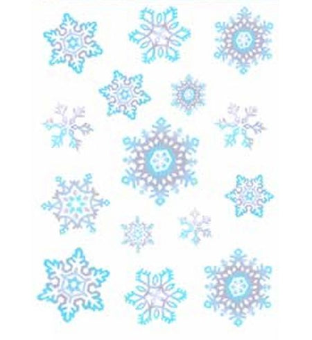 Snowflake Cling Decorations 43cm Sheet Of 15