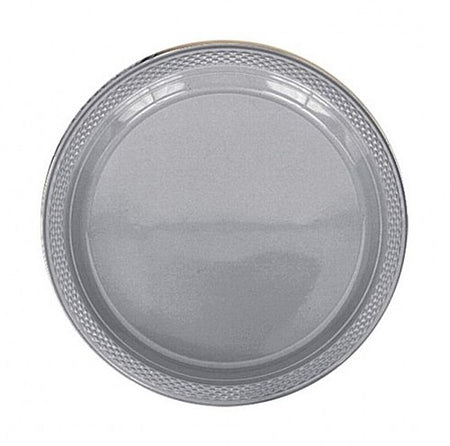 Silver Plastic Plate Pack Of 20 9