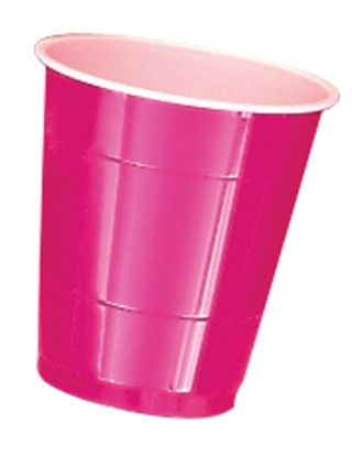 Hot Pink Plastic Cups Pack Of 20 355ml