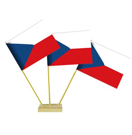 Czech Table Flags 6 On 10 Pole