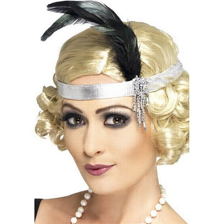 Click to view product details and reviews for Silver Satin Charleston Headband.