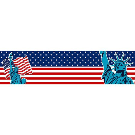 Click to view product details and reviews for American Flag And Statue Of Liberty Banner 12m.