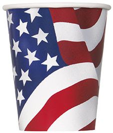 American Flag Cups 9oz Pack Of 8