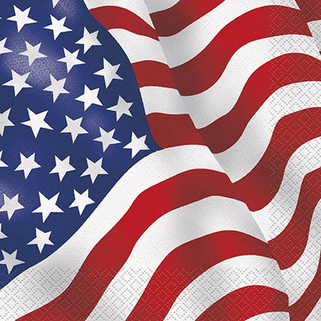 American Flag Napkins 33cm Pack Of 16