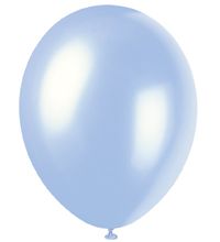 Sky Blue Pearlised Latex Balloons 12 Pack Of 8