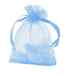 Light Blue Organza Bags Pack Of 10
