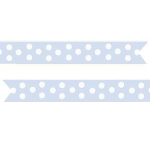 Polka Dot Pre Printed Ribbon Blue 25mm Per Metre