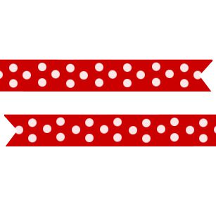 Polka Dot Pre Printed Ribbon Red 25mm Per Metre