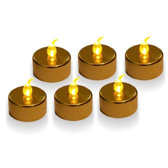 Click to view product details and reviews for Gold Led Tea Lights Pack Of 6.