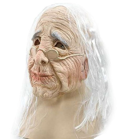 Click to view product details and reviews for Old Woman Over The Head Rubber Mask With Hair.