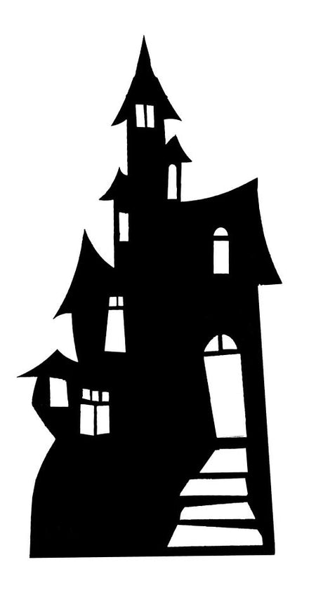 Click to view product details and reviews for Haunted House Silhouette Cardboard Cutout 98cm.