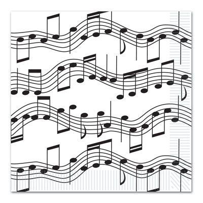 Musical Note Luncheon Napkins Pack Of 16