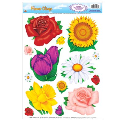 Flower Window Sticker Clings 432cm Pack Of 14