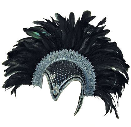 Click to view product details and reviews for Feather Helmet Black Jewel And Plume.