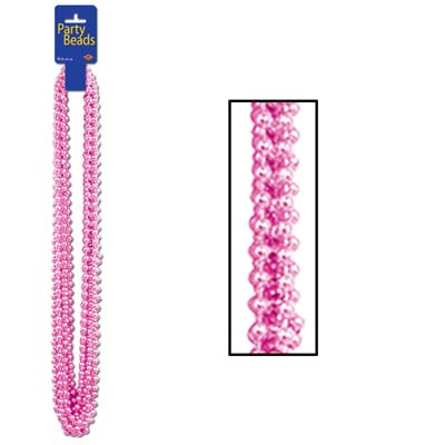 Pink Party Beads Small Round 838cm Pack Of 12