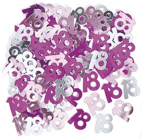 Birthday Glitz Pink 18 Confetti 141g