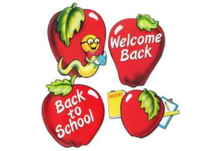 School Days Apple Cutouts 406cm Assorted Images Pack Of 4