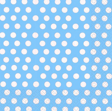 Light Blue Polka Dot Luncheon Napkins 3 Ply Pack Of 20